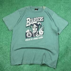 Boarders LA Skater Weed Graphic T Shirt Mens L Vintage 90s Changes Tag